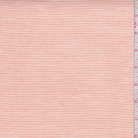 1 1/2 YD PC-Tangerine/Ivory Pinstripe Cotton Lawn Fabric