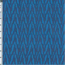 1 5/8 YD PC-Blue Sorrento Zig Zag Crepe Chiffon Fabric