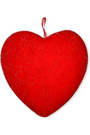 12" Flocked Heart
