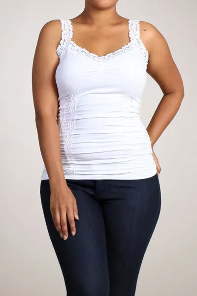1878XL Extended Seamless Corset Cami w/Lace