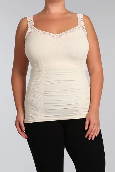 1878XL Extended Seamless Corset Cami w/Lace