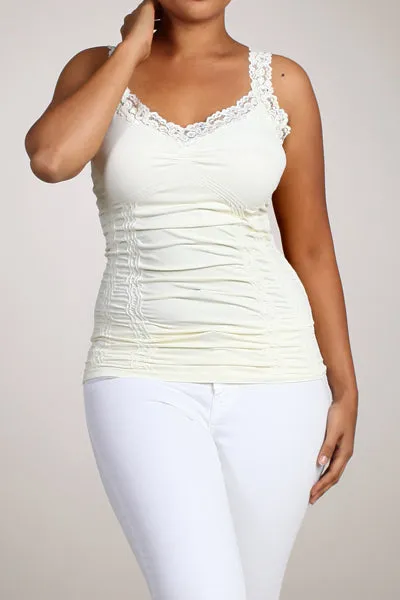 1878XL Extended Seamless Corset Cami w/Lace