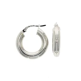 18ct White Gold 10mm Plain Hoop Earrings