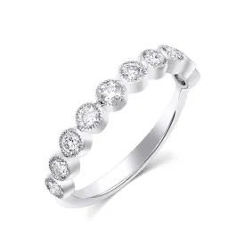 18kt White Gold 0.60ctw Round Brilliant Half Band