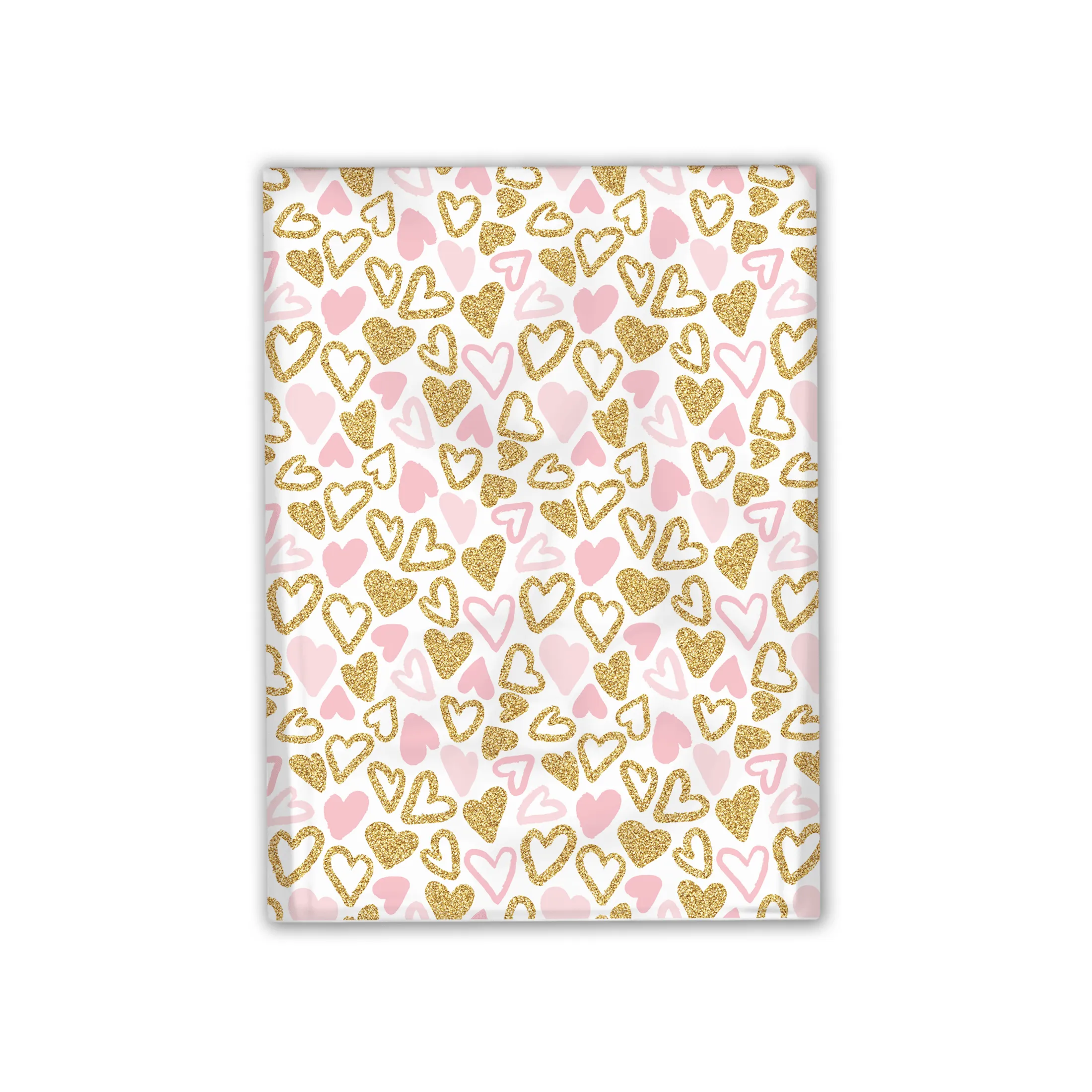 19x24" Pink and Gold Hearts Designer Poly Mailers Shipping Envelopes Premium Printed Bags