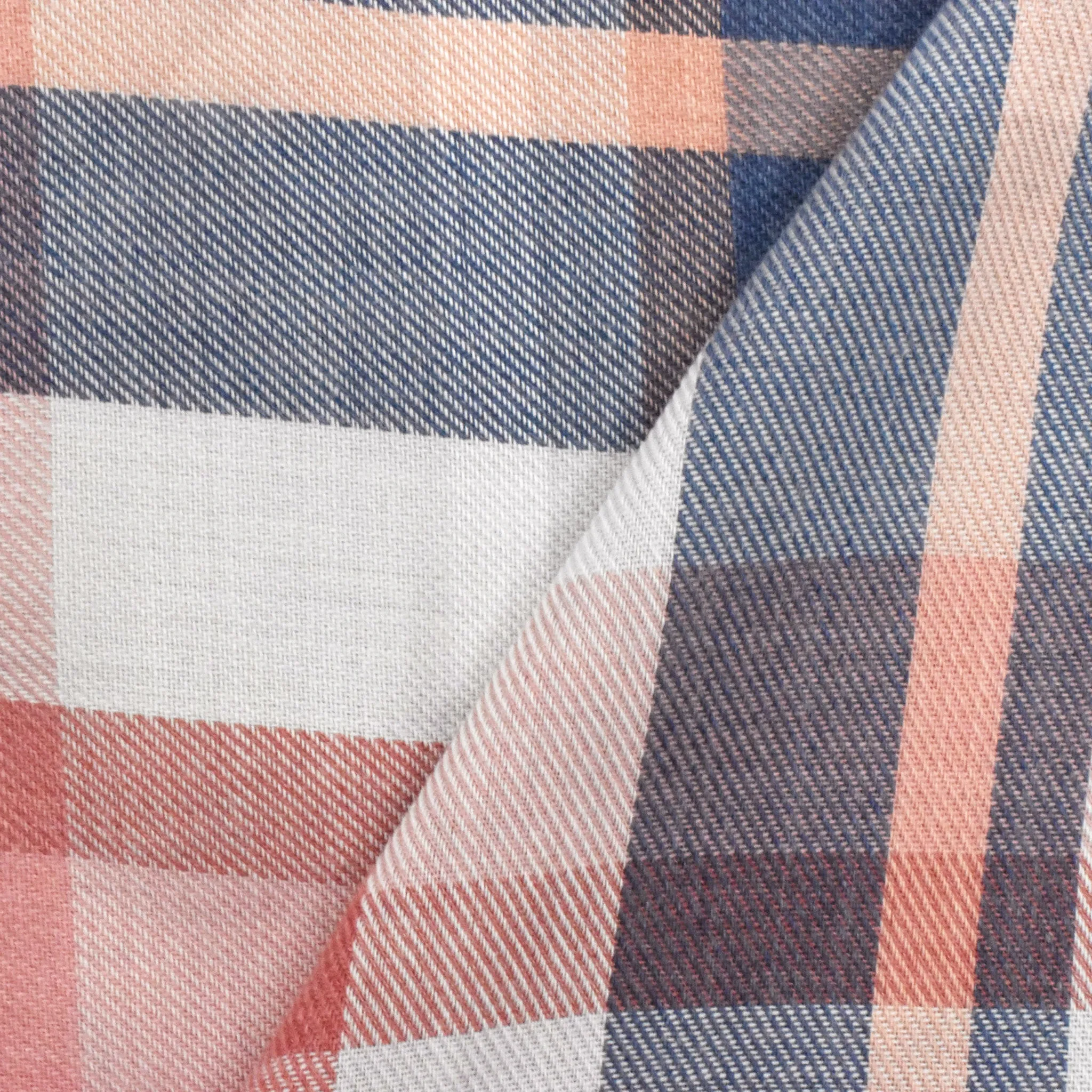 2 3/8 YD PC-Tropic Pink-Blue-Multi Plaid Twill Woven Fabric