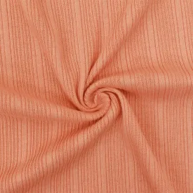 2 YD PC-Coral Orange Solid Stretch Rib Knit Fabric