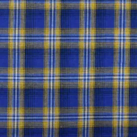 2 YD PC-Rare Blue-Yellow-Multi Plaid Polyester Voile Woven Fabric