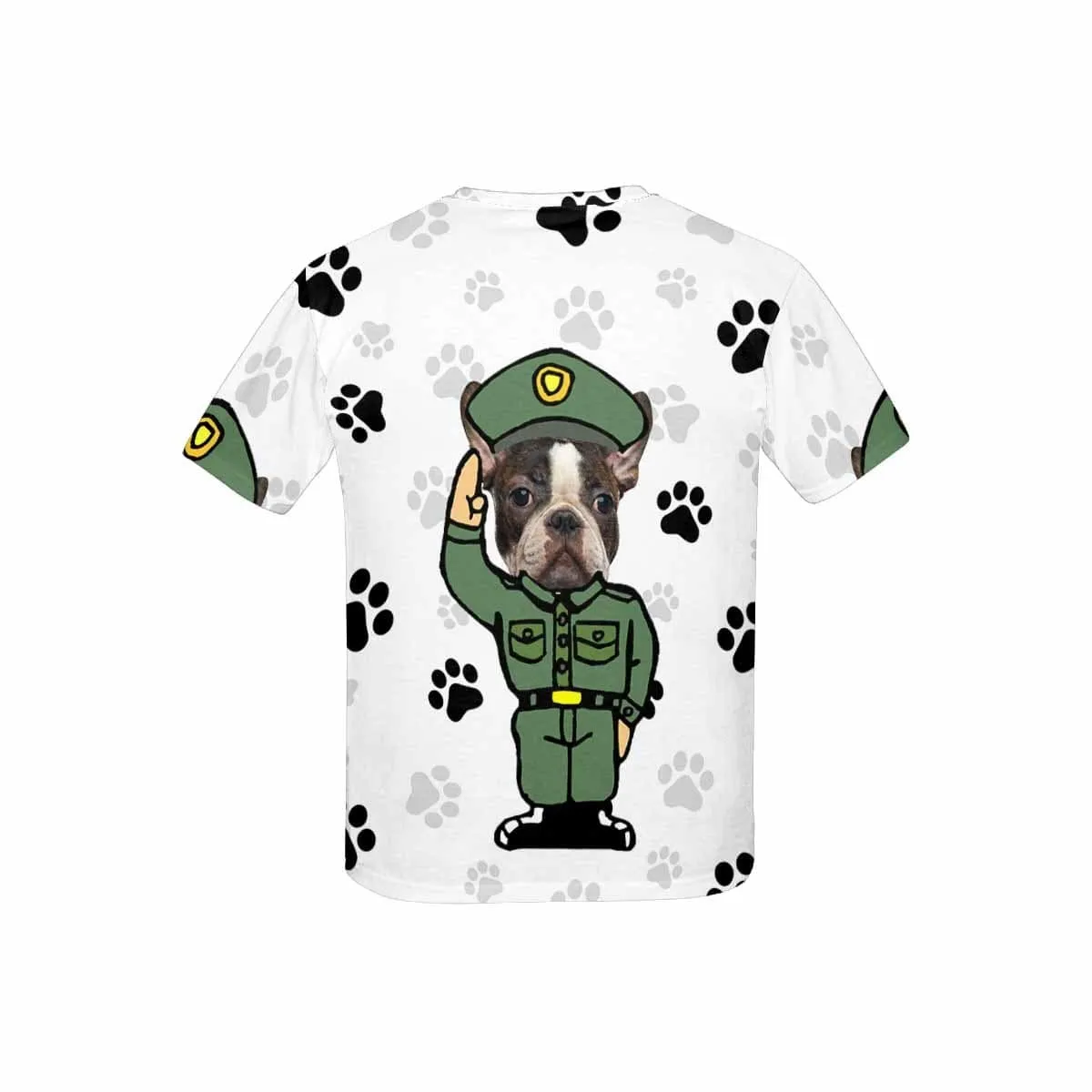 #6-15Y Custom Pet Face Dog Paw Print Kid's All Over Print T-shirt