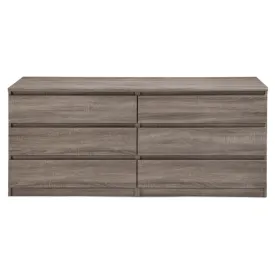 6 Drawer Double Truffle Dresser