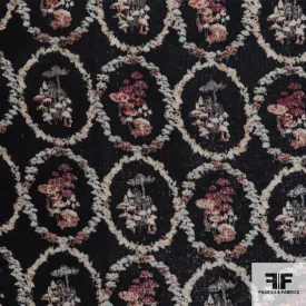 Abstract Floral Wool Printed - Charcoal/Multicolor