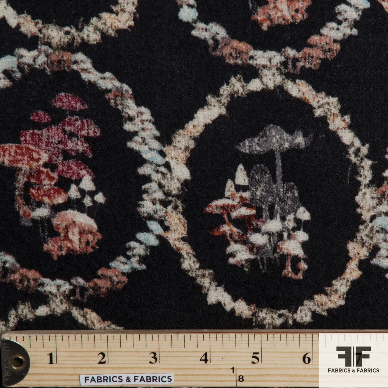 Abstract Floral Wool Printed - Charcoal/Multicolor