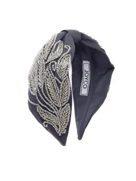 Agata Blue Bead Embroidered Women Headband