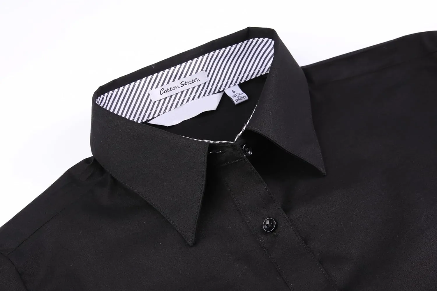 Alex Vando Womens Dress Shirts Wrinkle Free Solid Color Stretch Work Shirt
