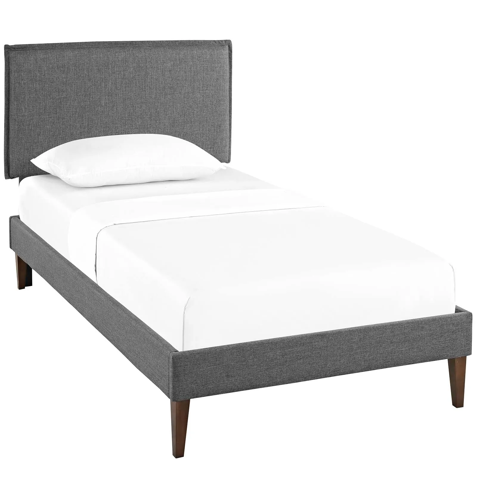 Amaris Fabric Platform Bed with Squared Tapered Legs by Modway