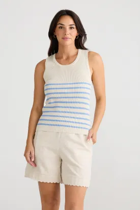 Amba Tank (Ecru w/ Blue Stripe)