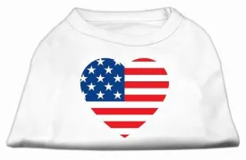 American Flag Heart Screen Print Shirt White XS (8)