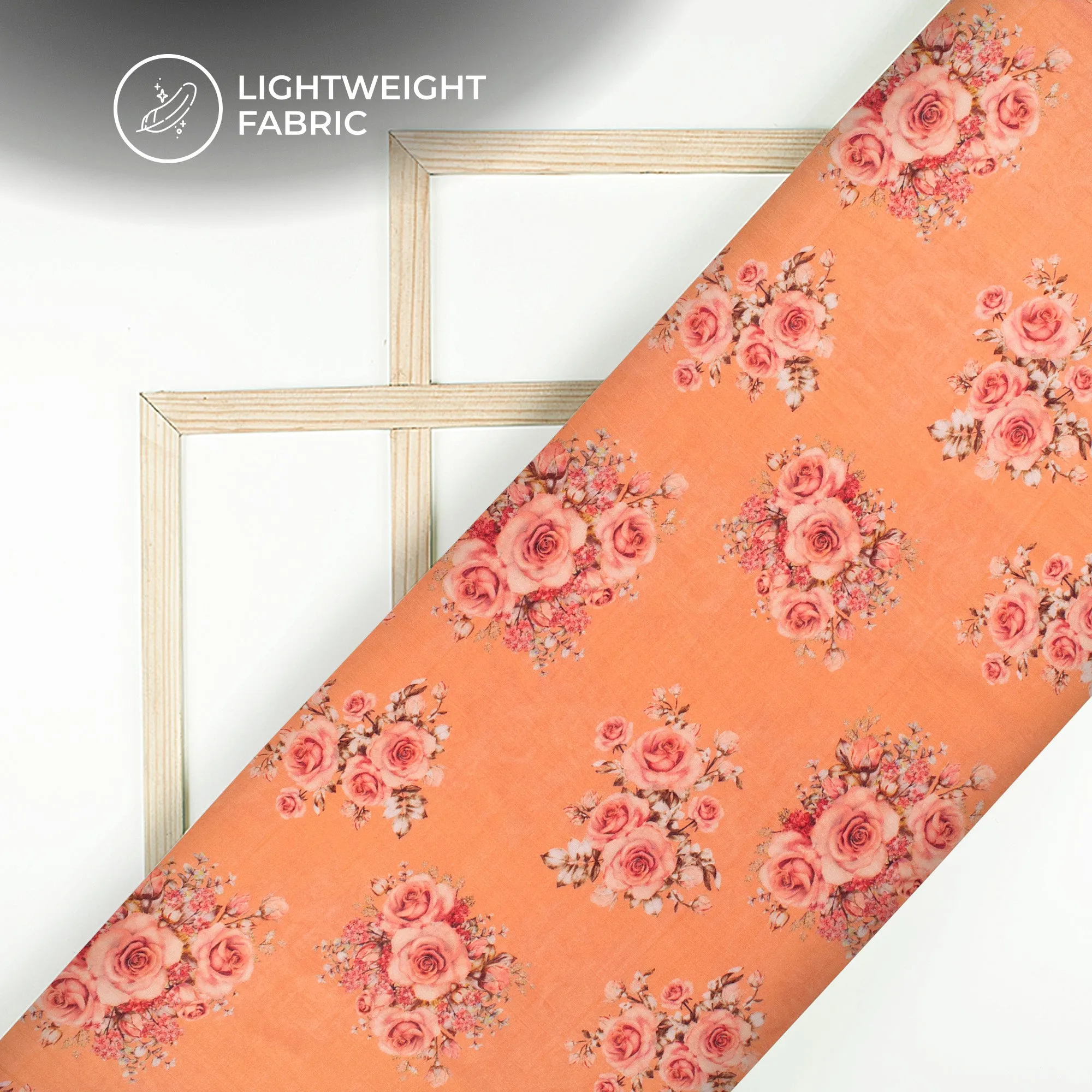 Amusable Floral Digital Print Viscose Chanderi Fabric