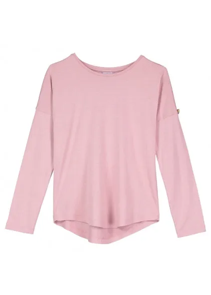 Angel's Face Girls Long Sleeve Slouch Wings Sequin Top - Vintage Pink