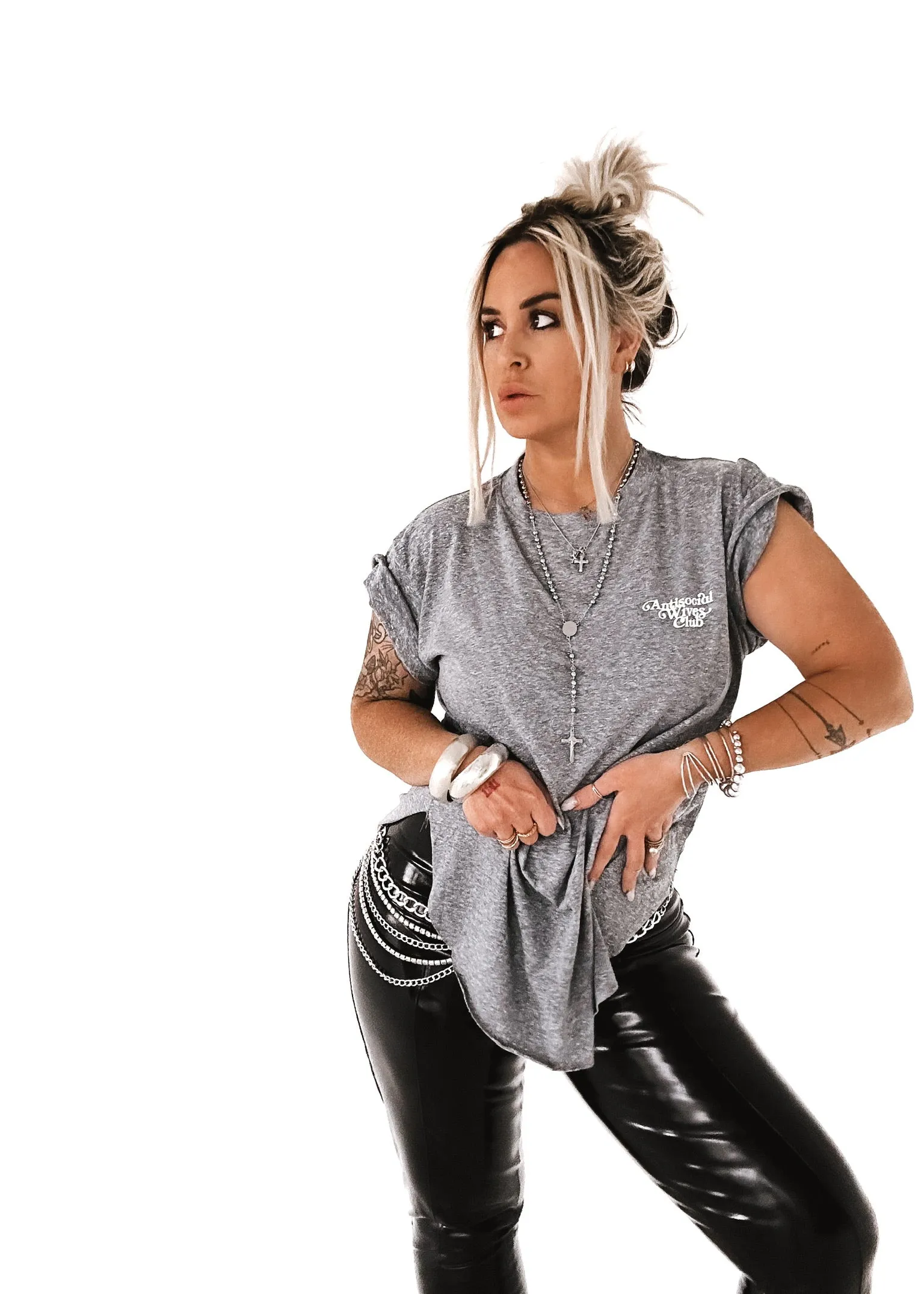 ANTISOCIAL WIVES CLUB SIDE SLIT TEE