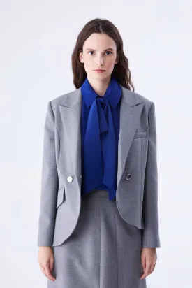 Asymmetric Cut Women's Jacket Gray