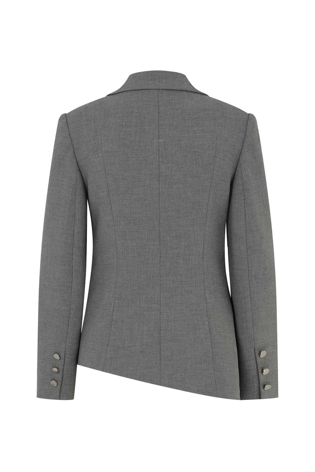 Asymmetric Cut Women's Jacket Gray