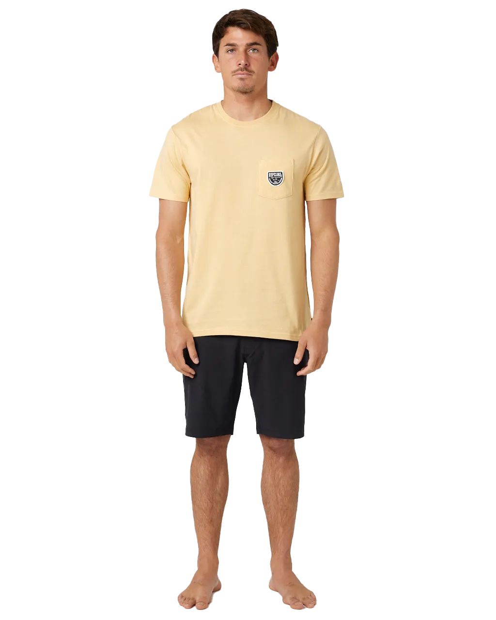 Badge T-Shirt in Washed Yellow