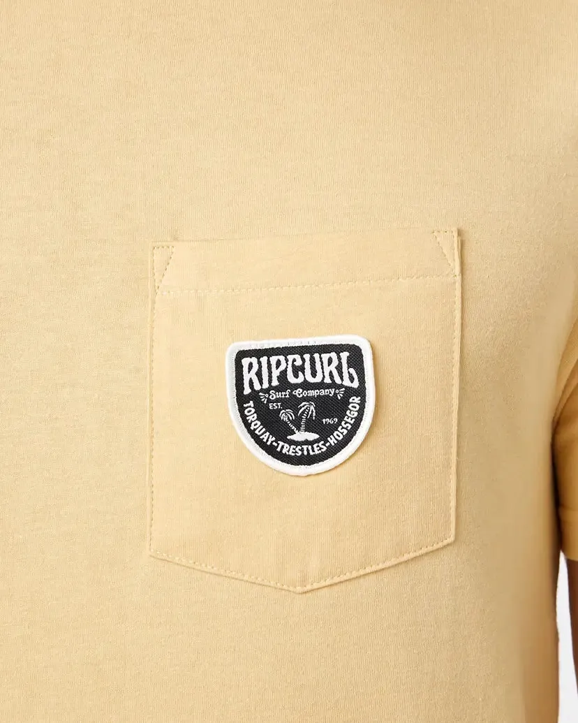 Badge T-Shirt in Washed Yellow