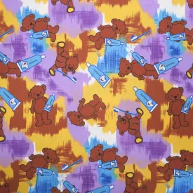 Bears and Toothbrushes Pattern Printed Cotton Blended Broadcloth