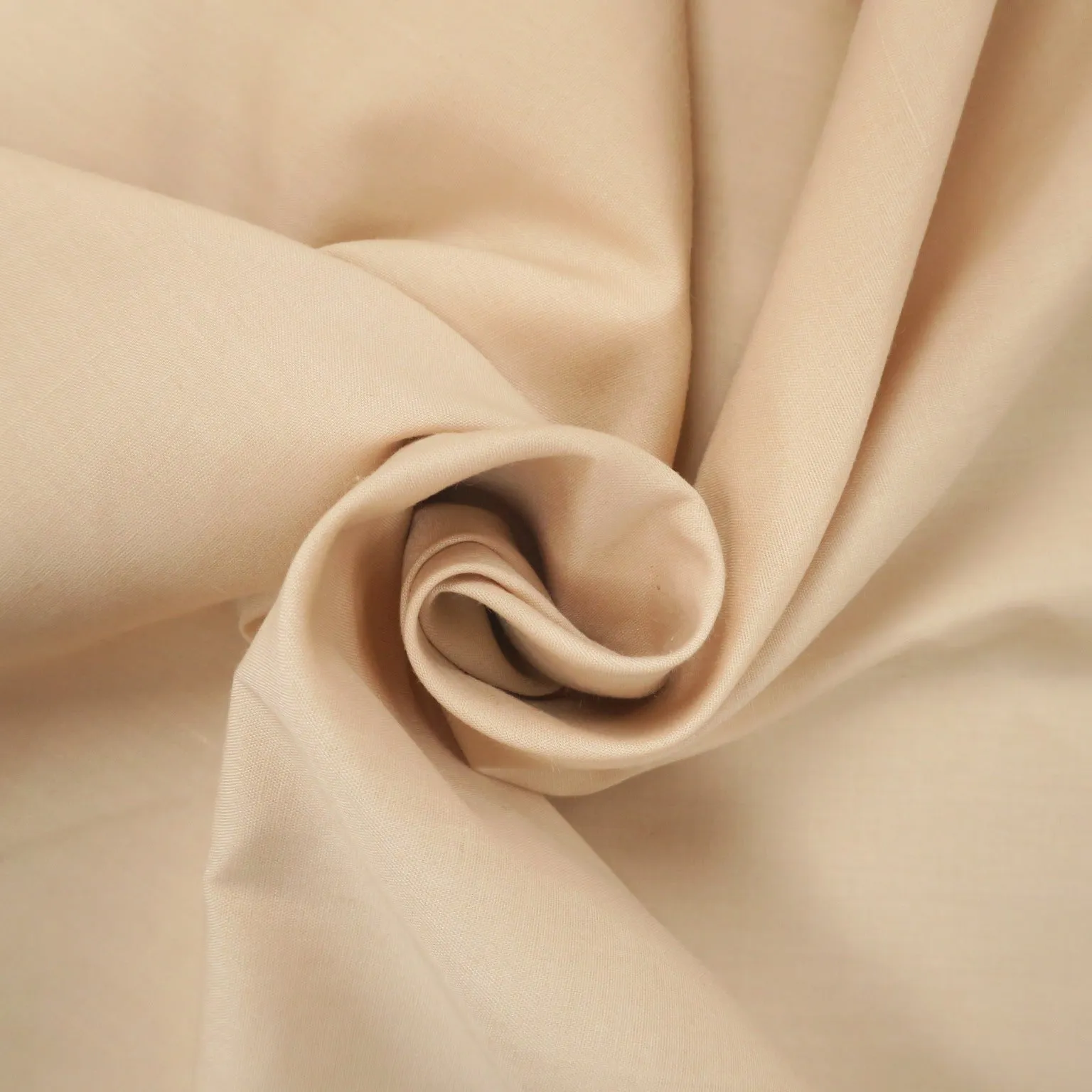 Beige Solid Cotton Blended Broadcloth