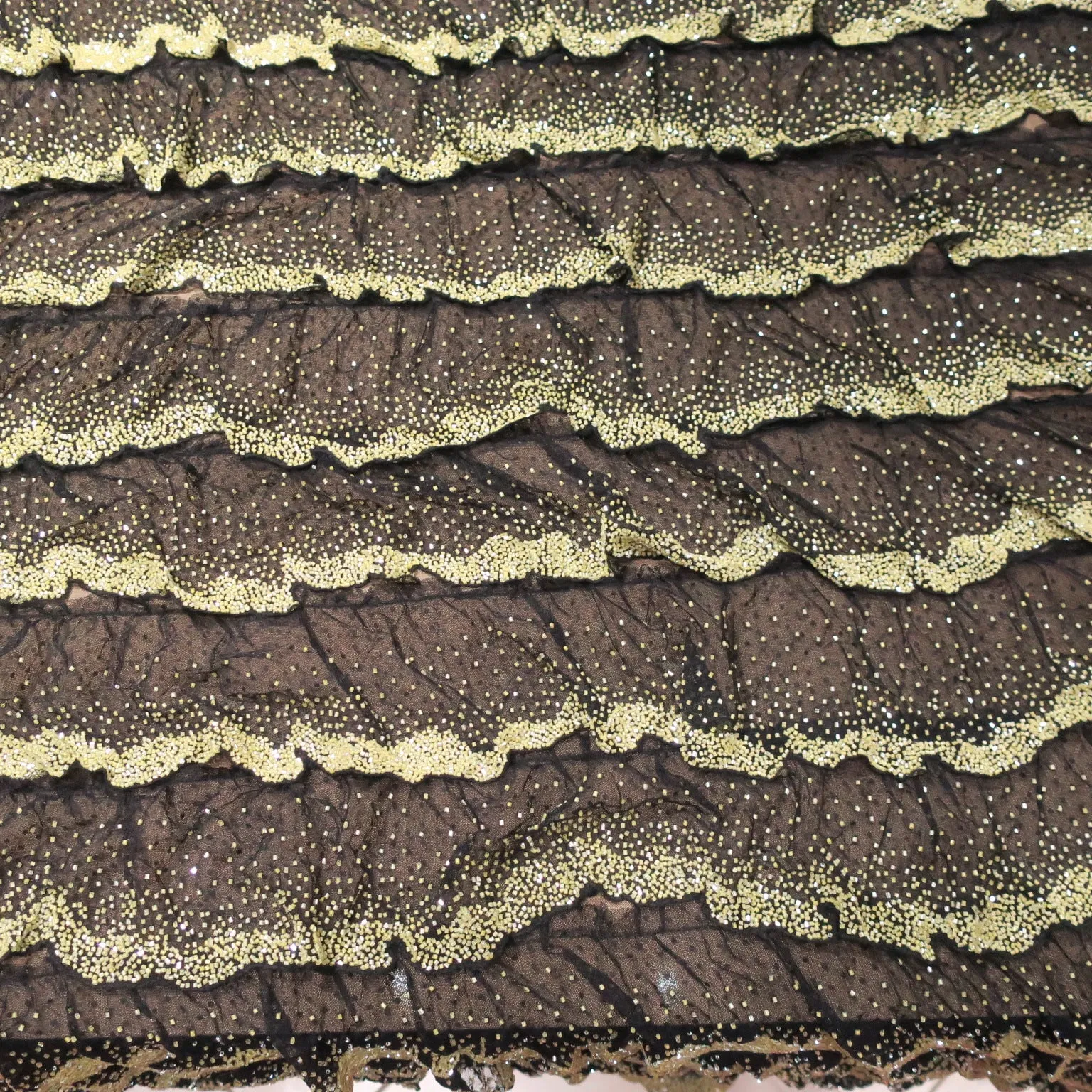 Black Abstract Embroidered Tulle Fabric