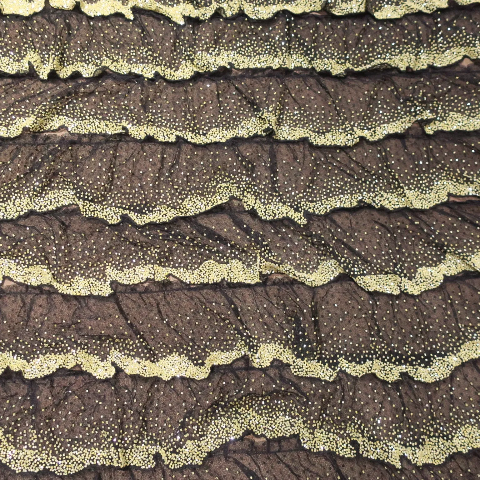 Black Abstract Embroidered Tulle Fabric