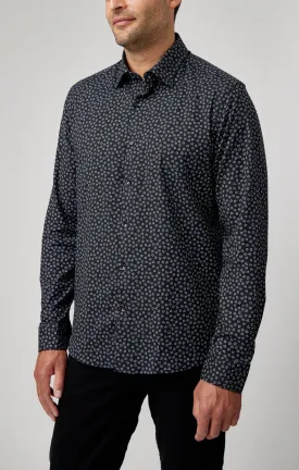 Black Accent Ditsy Print Shirt