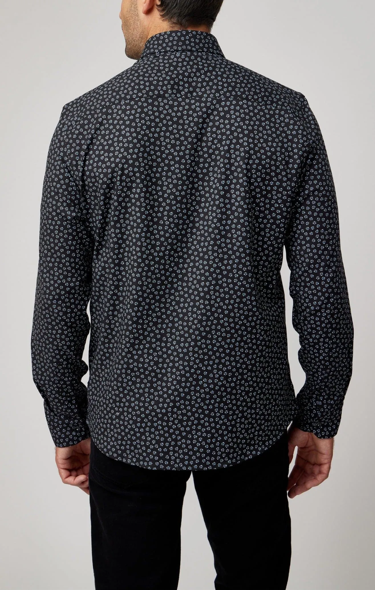 Black Accent Ditsy Print Shirt