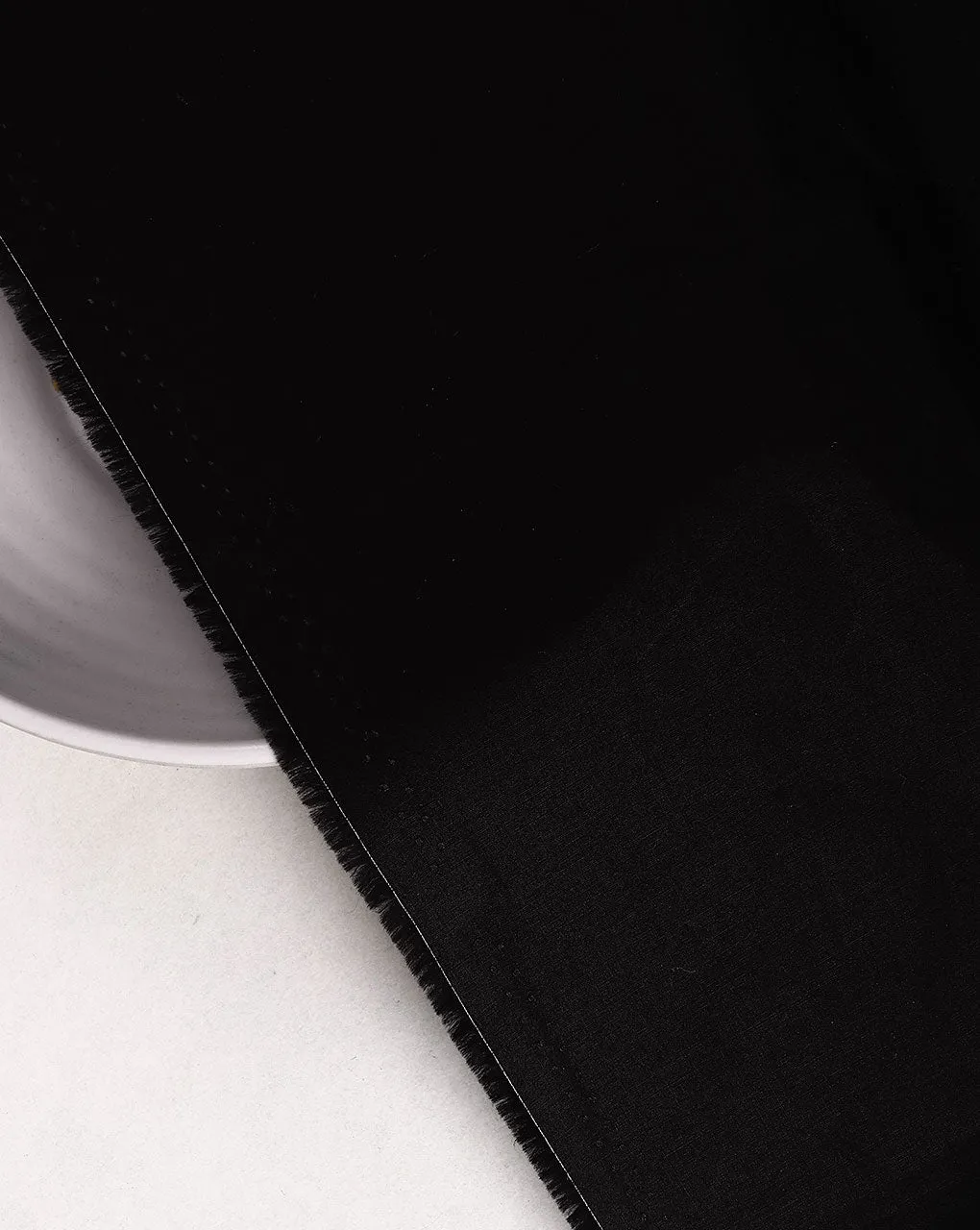 Black Plain Cotton Poplin Fabric ( Width 58 Inch )