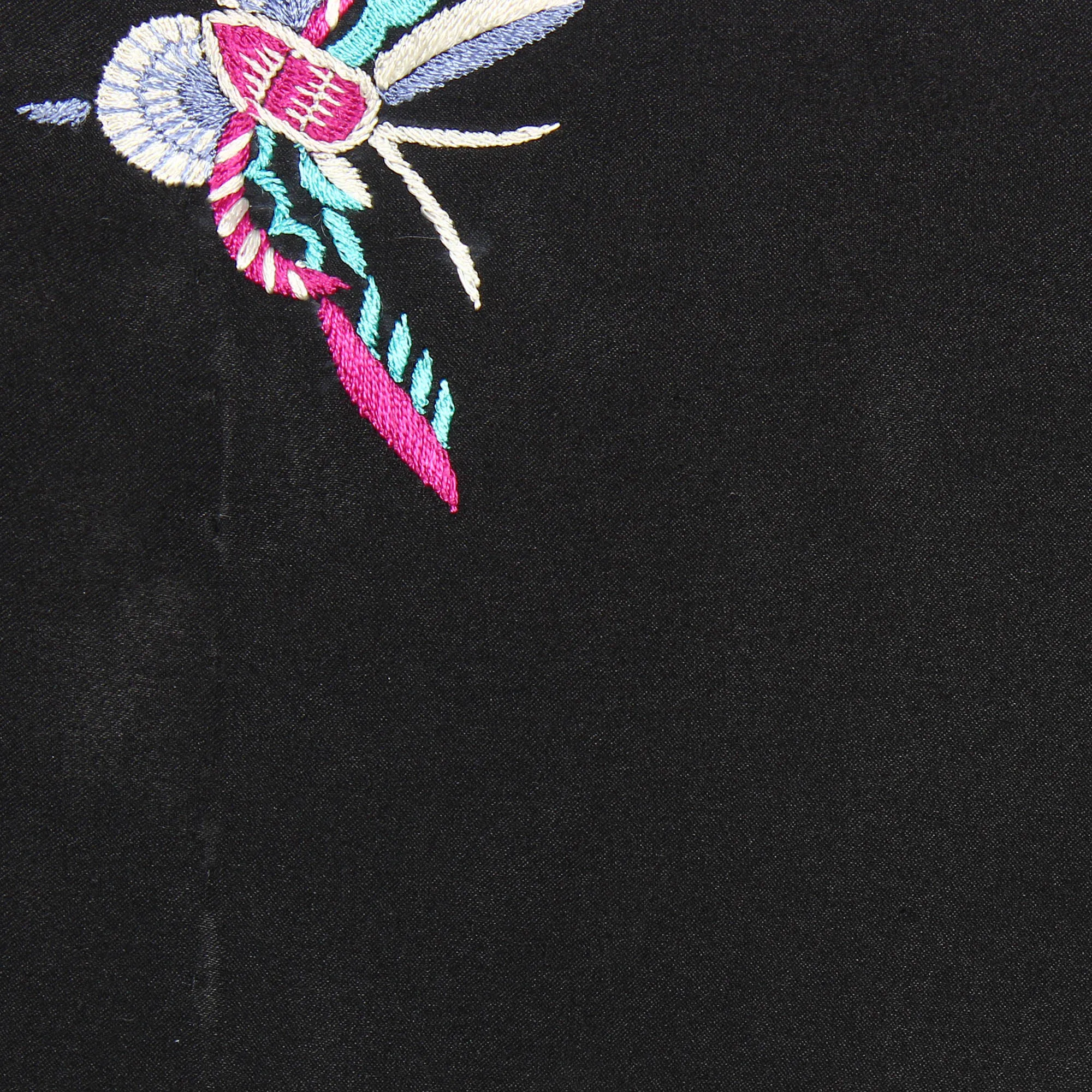 Black Rainbow Butterfly Parsi Hand Embroidery Stole