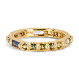 Blue & Green Fade Ramona Ring - Size 7.5 - 11653