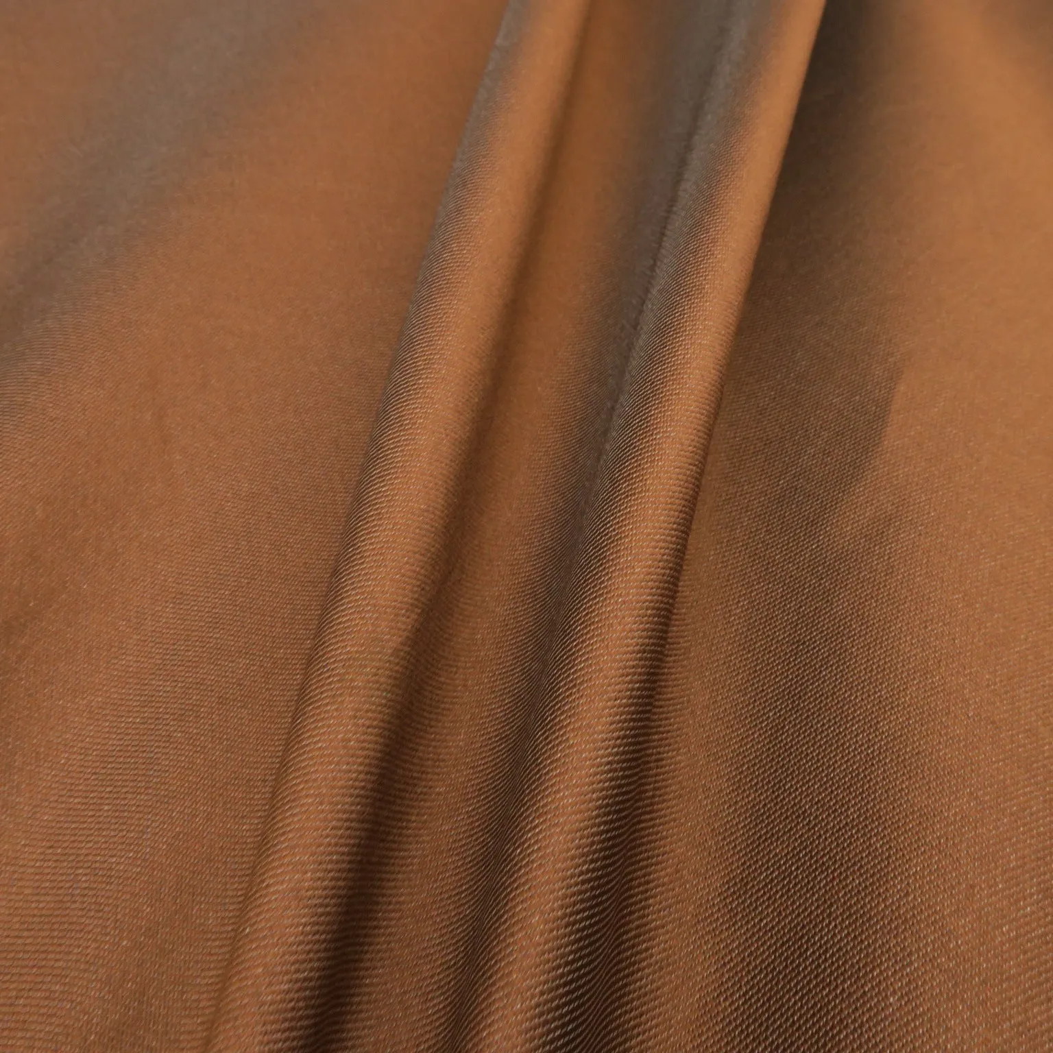 Blue and Copper Double-Sided Solid Silk Mikado Fabric