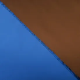 Blue and Copper Double-Sided Solid Silk Mikado Fabric
