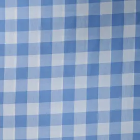 Blue and White Gingham Cotton Blended Broadcloth