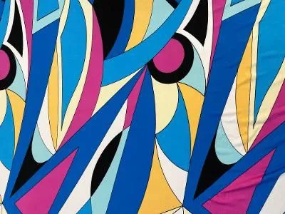 Blue Purple & Yellow Abstract Print ITY