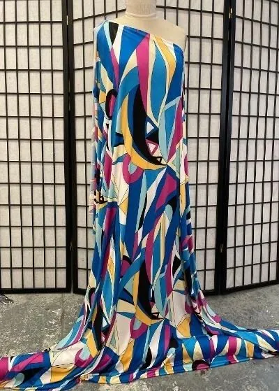 Blue Purple & Yellow Abstract Print ITY