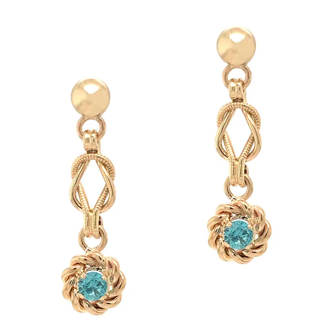 Blue Zircon Drop Earrings