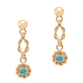 Blue Zircon Drop Earrings
