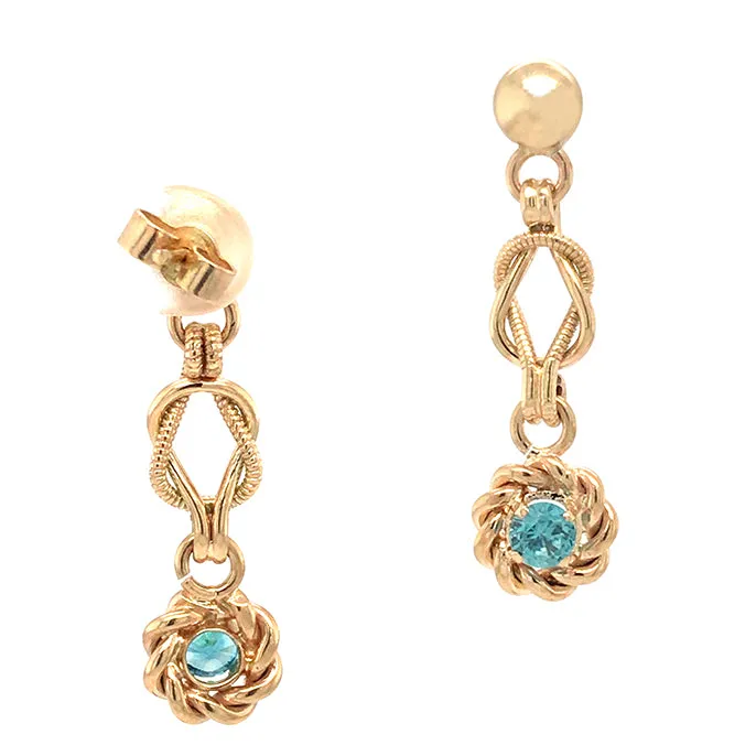 Blue Zircon Drop Earrings