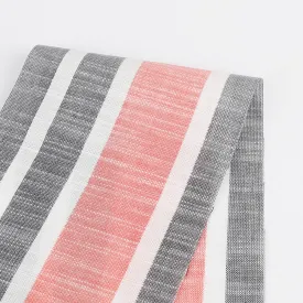 Border Stripe Cotton - Coral Mix (remnant)