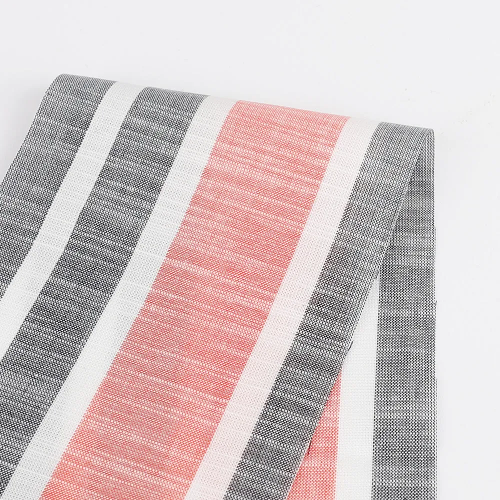 Border Stripe Cotton - Coral Mix (remnant)