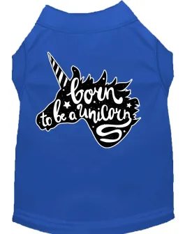 Born To Be A Unicorn Screen Print Dog Shirt Blue Med (12)