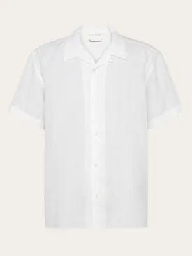 Box fit short sleeved linen shirt - Bright White