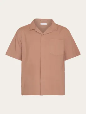 Box short sleeve seersucker shirt GOTS/Vegan - Chocolate Malt
